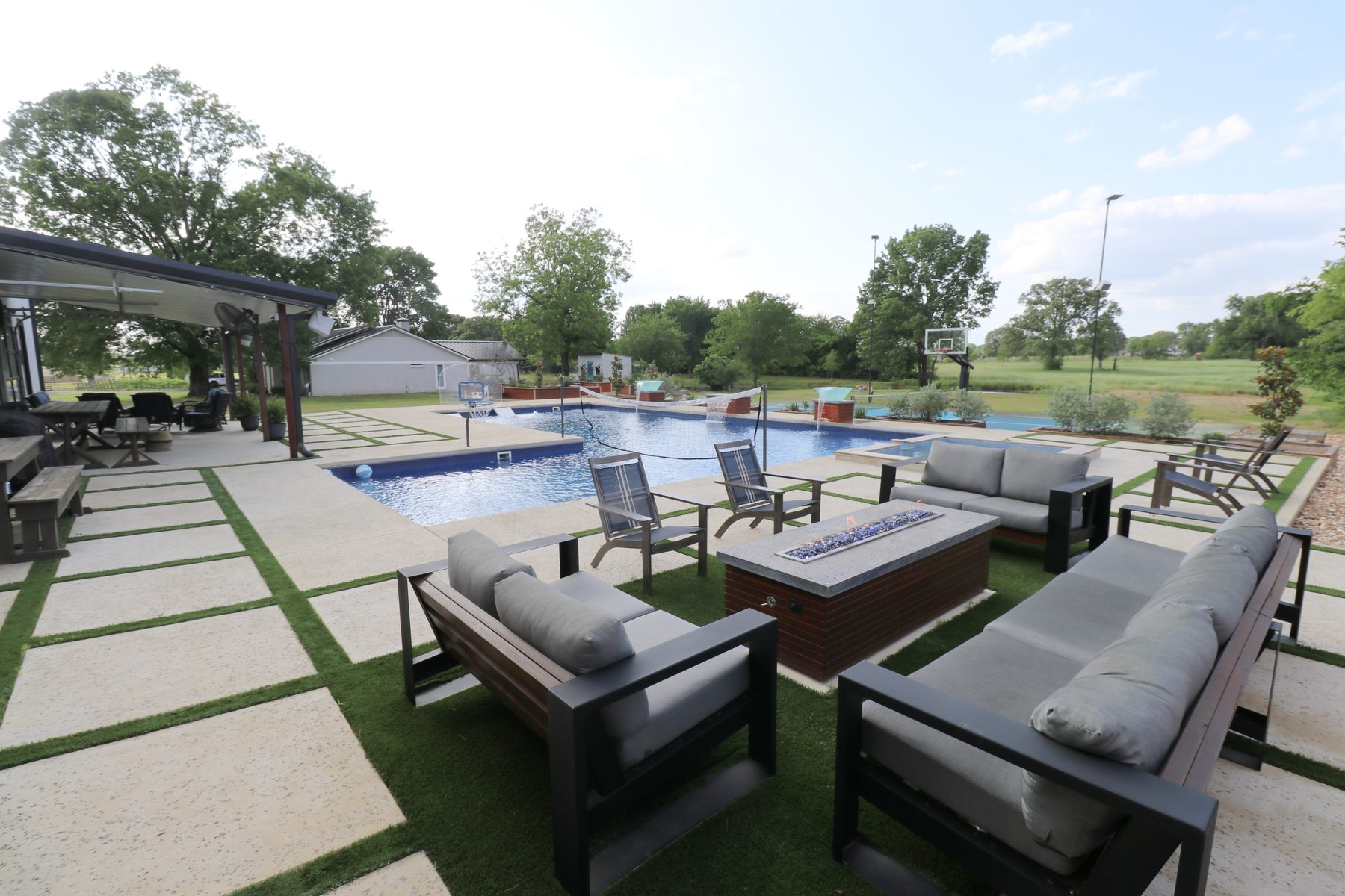 Outdoor patio and pool