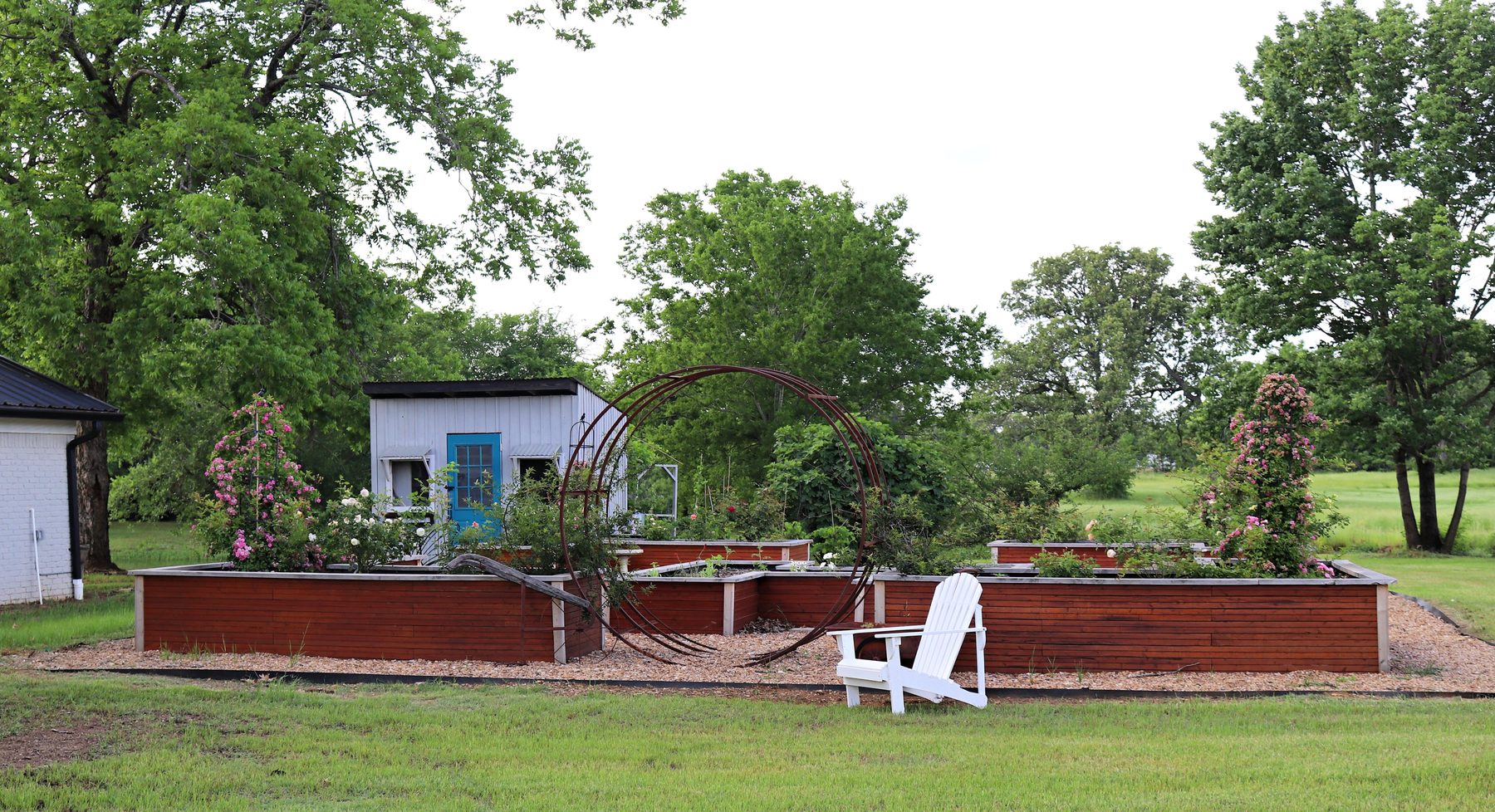 Garden and arbor on the property